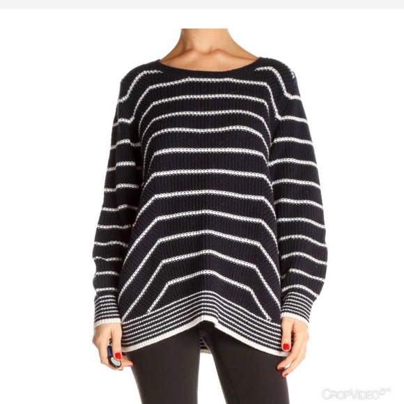 Loft navy stripe sweater - Picture 2 of 10